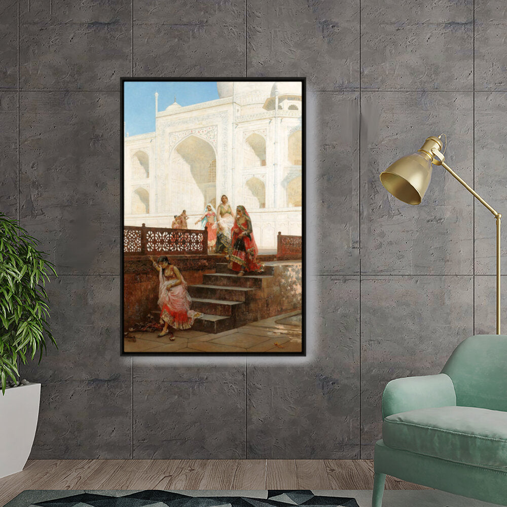 Nautch Girls At Taj Mahal - FLOATING FRAME