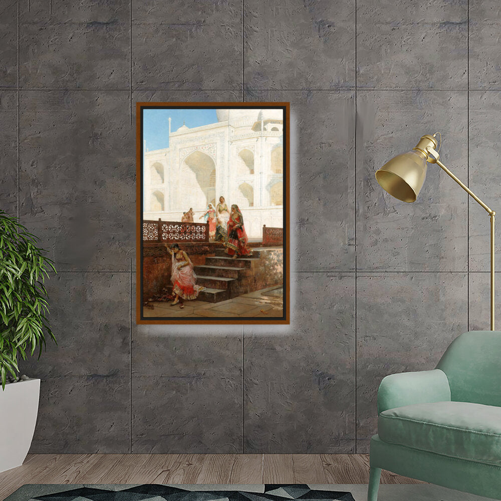 Nautch Girls At Taj Mahal - FLOATING FRAME
