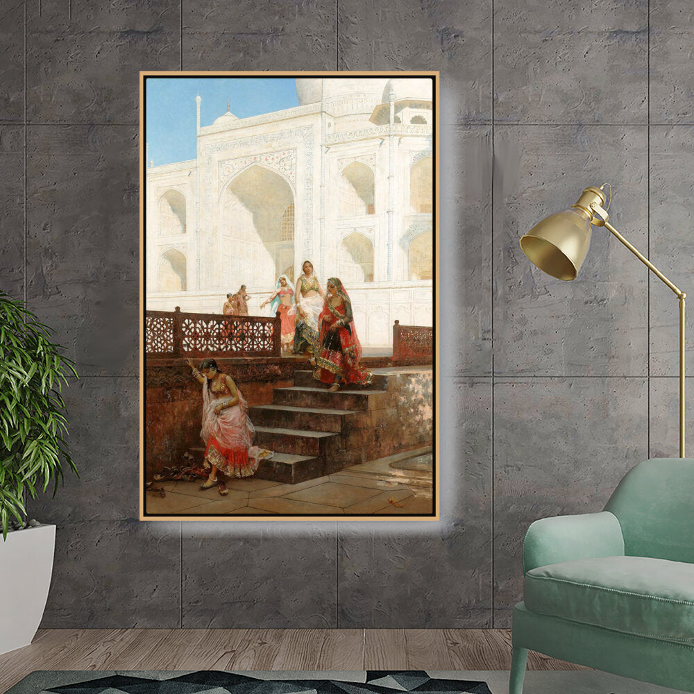 Nautch Girls At Taj Mahal - FLOATING FRAME