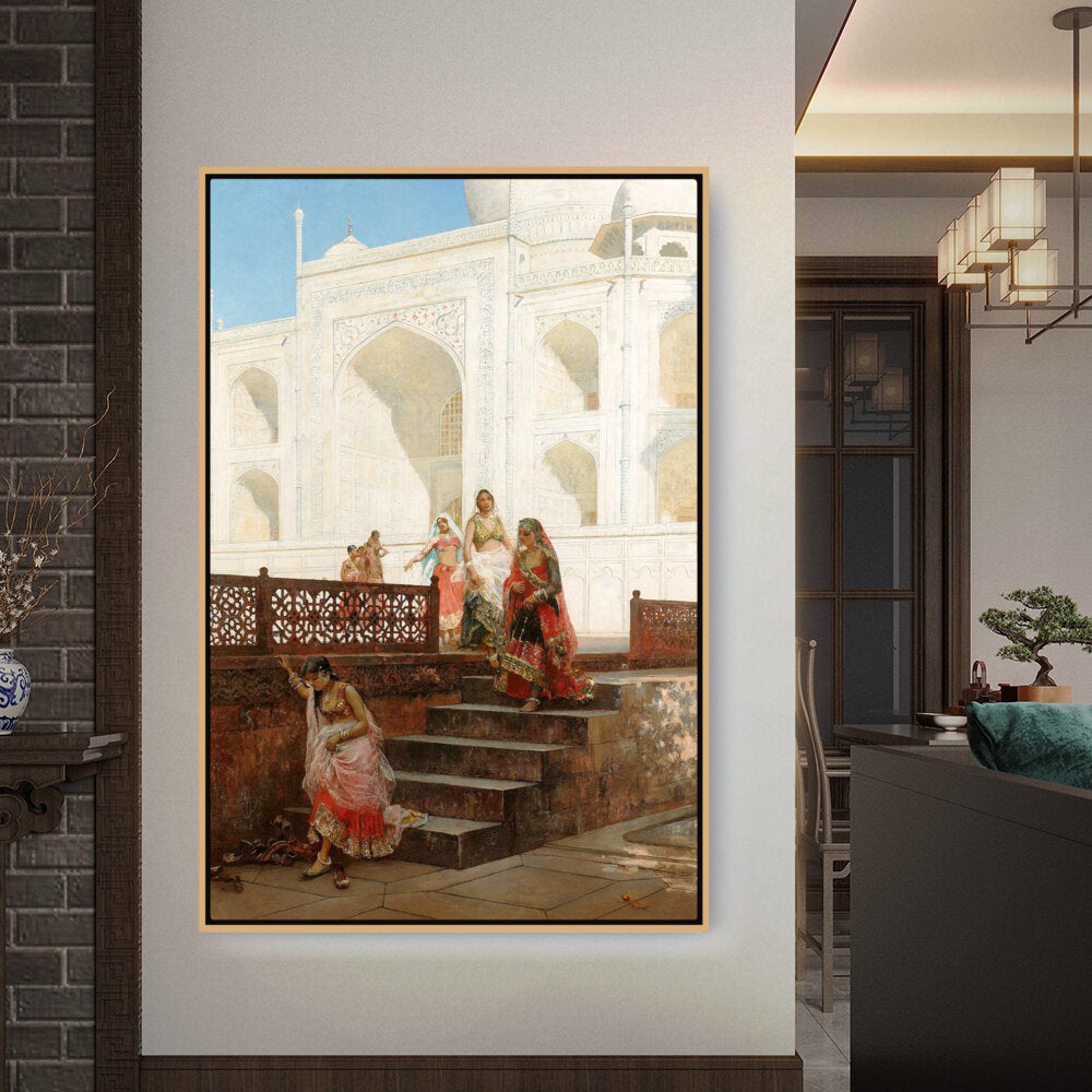 Nautch Girls At Taj Mahal - FLOATING FRAME