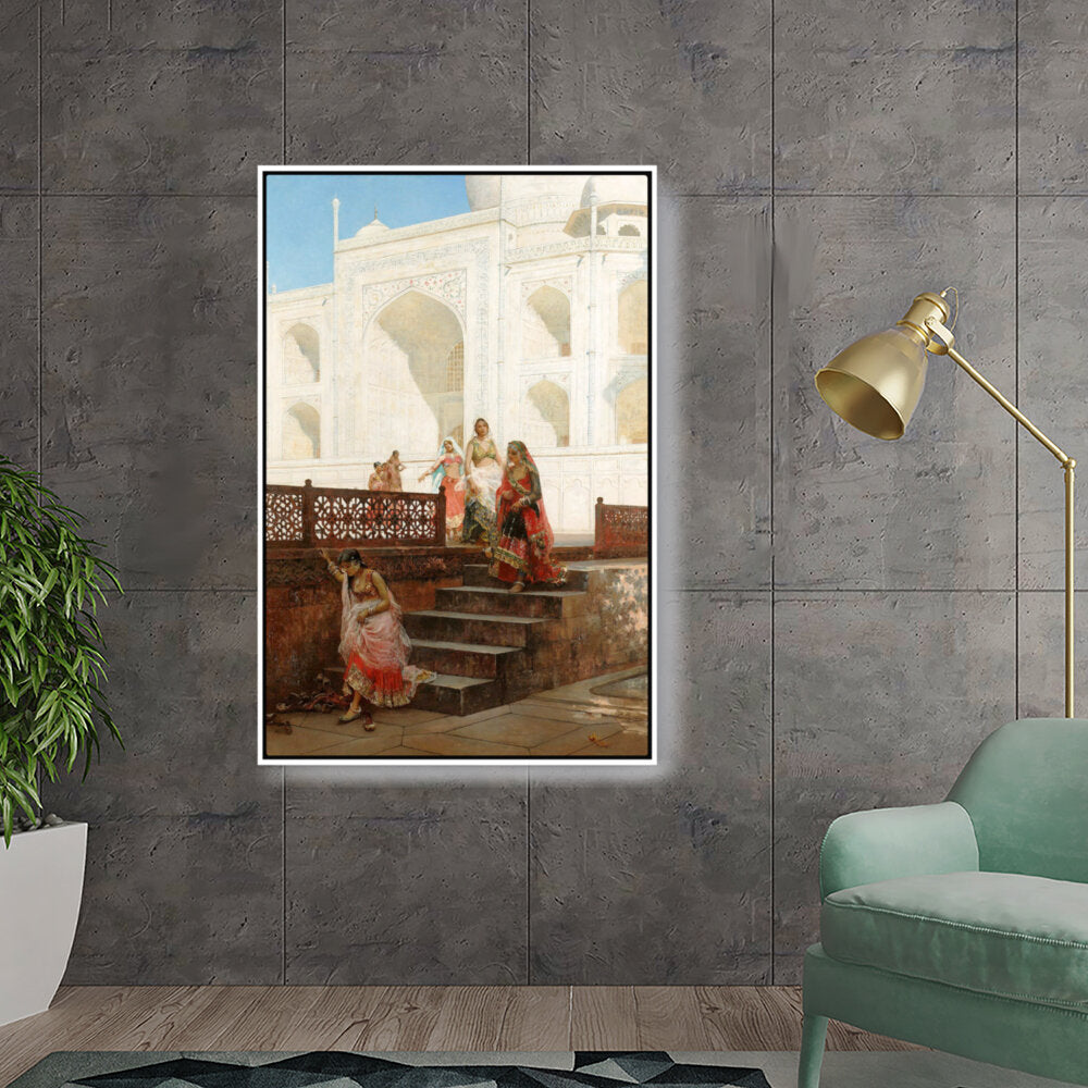 Nautch Girls At Taj Mahal - FLOATING FRAME