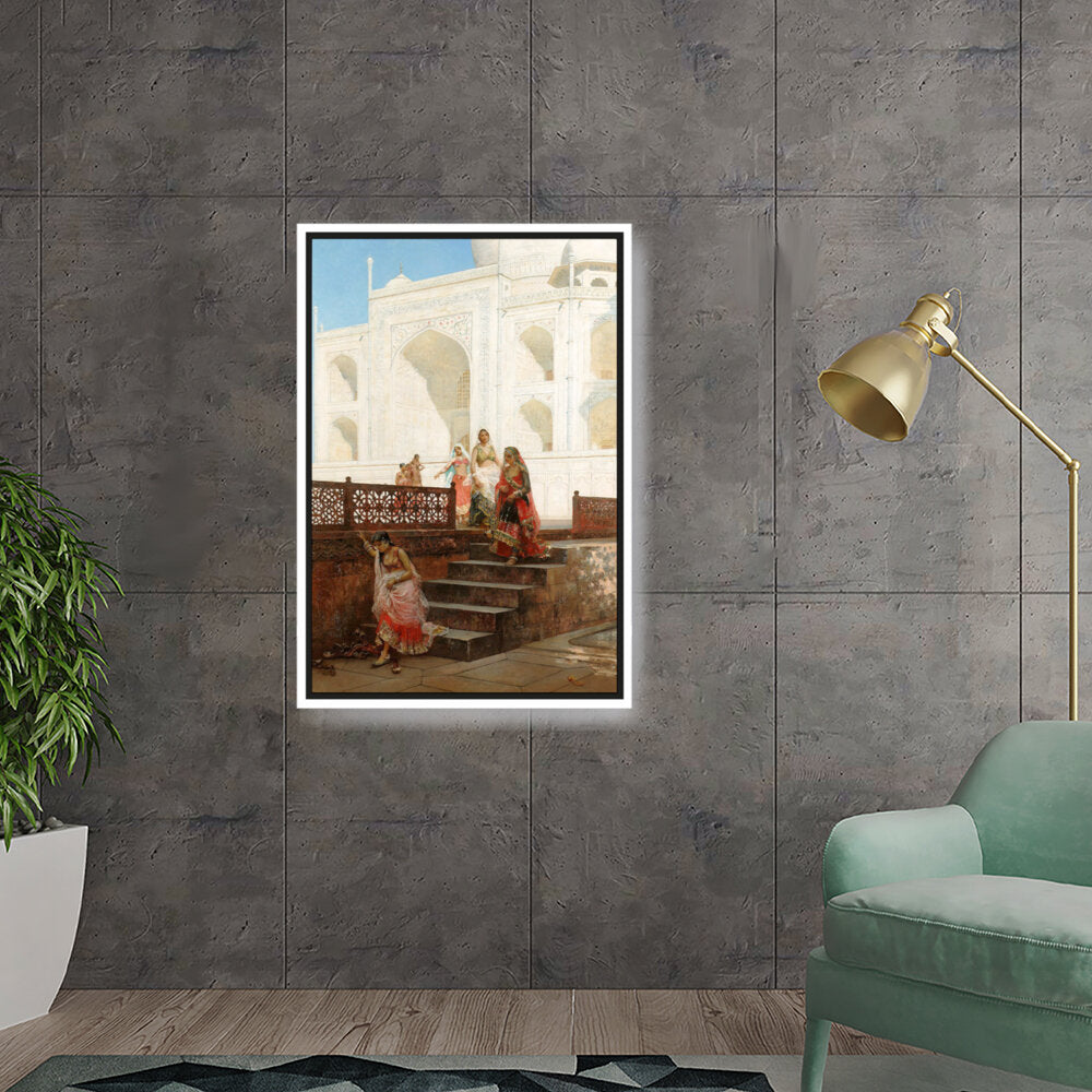 Nautch Girls At Taj Mahal - FLOATING FRAME
