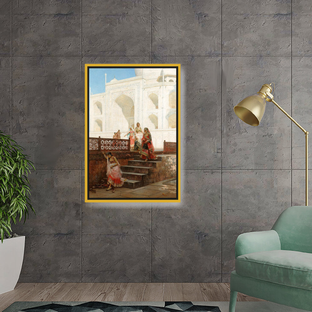 Nautch Girls At Taj Mahal - FLOATING FRAME