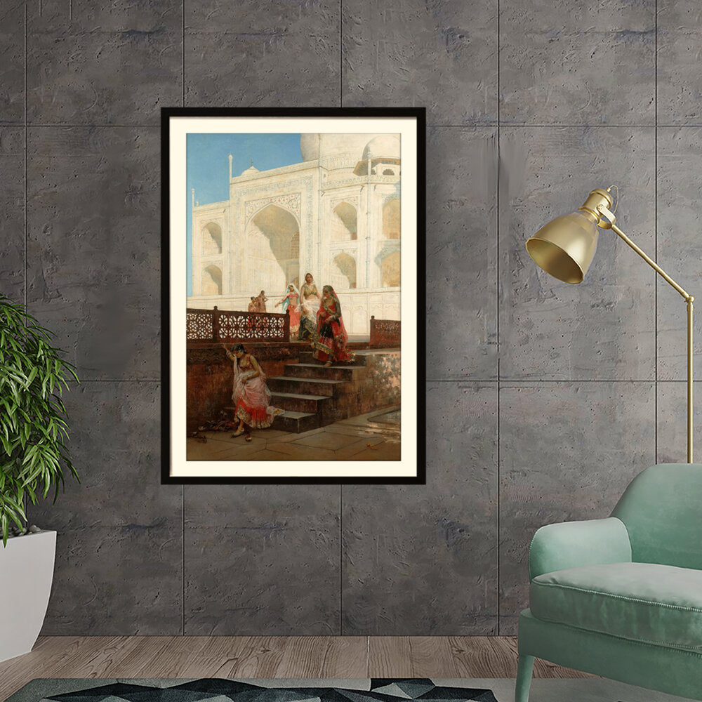 Nautch Girls At Taj Mahal - WALL MOUNT FRAME