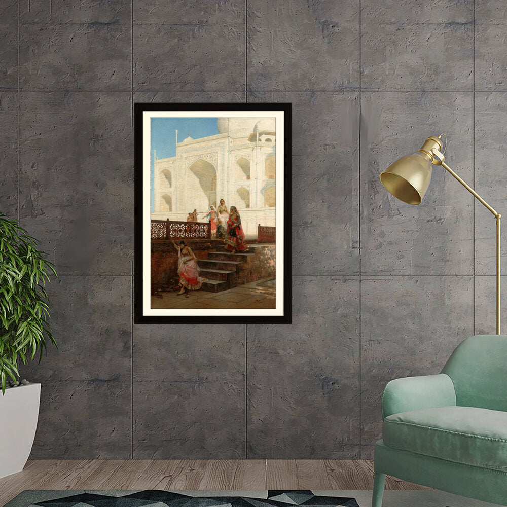 Nautch Girls At Taj Mahal - WALL MOUNT FRAME