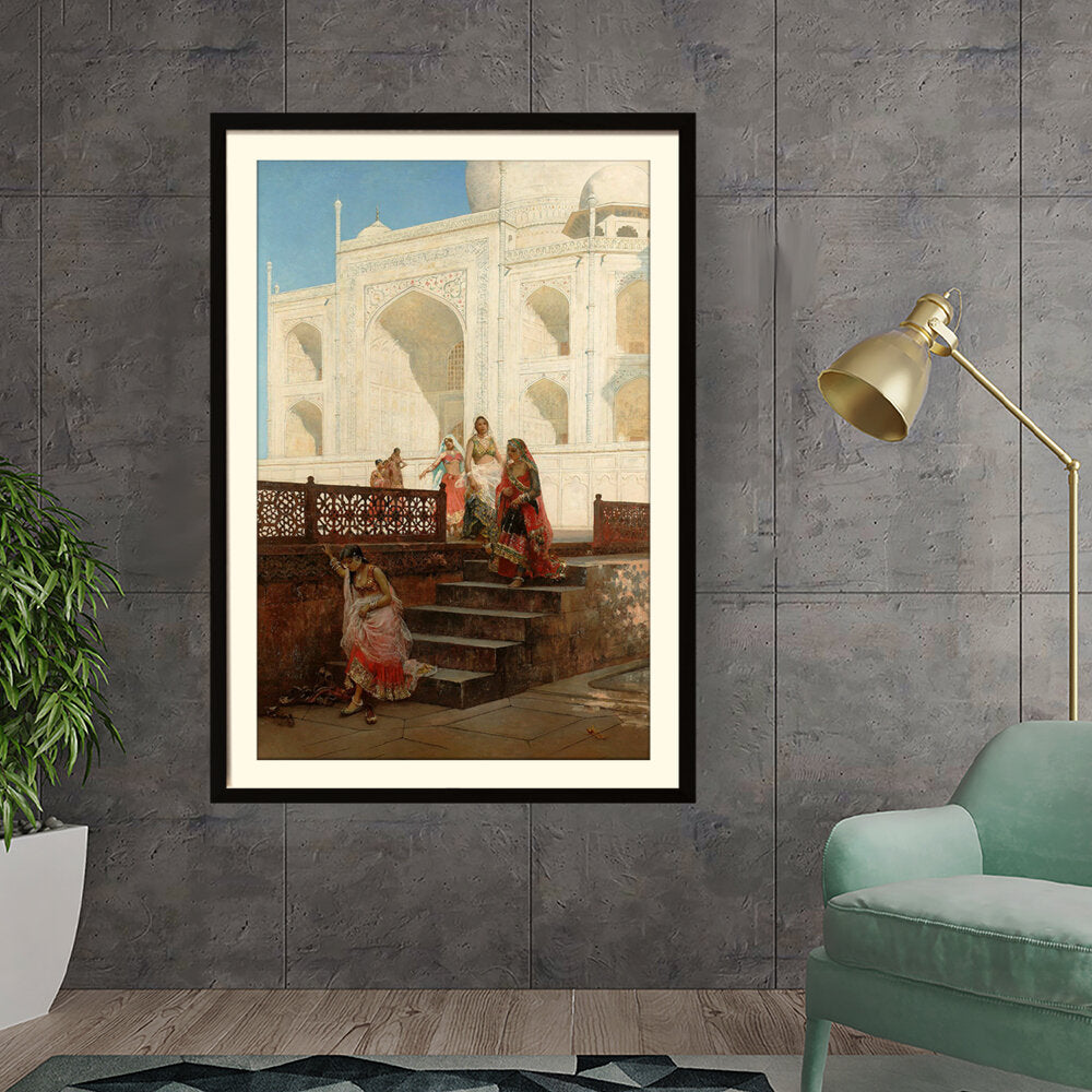 Nautch Girls At Taj Mahal - WALL MOUNT FRAME