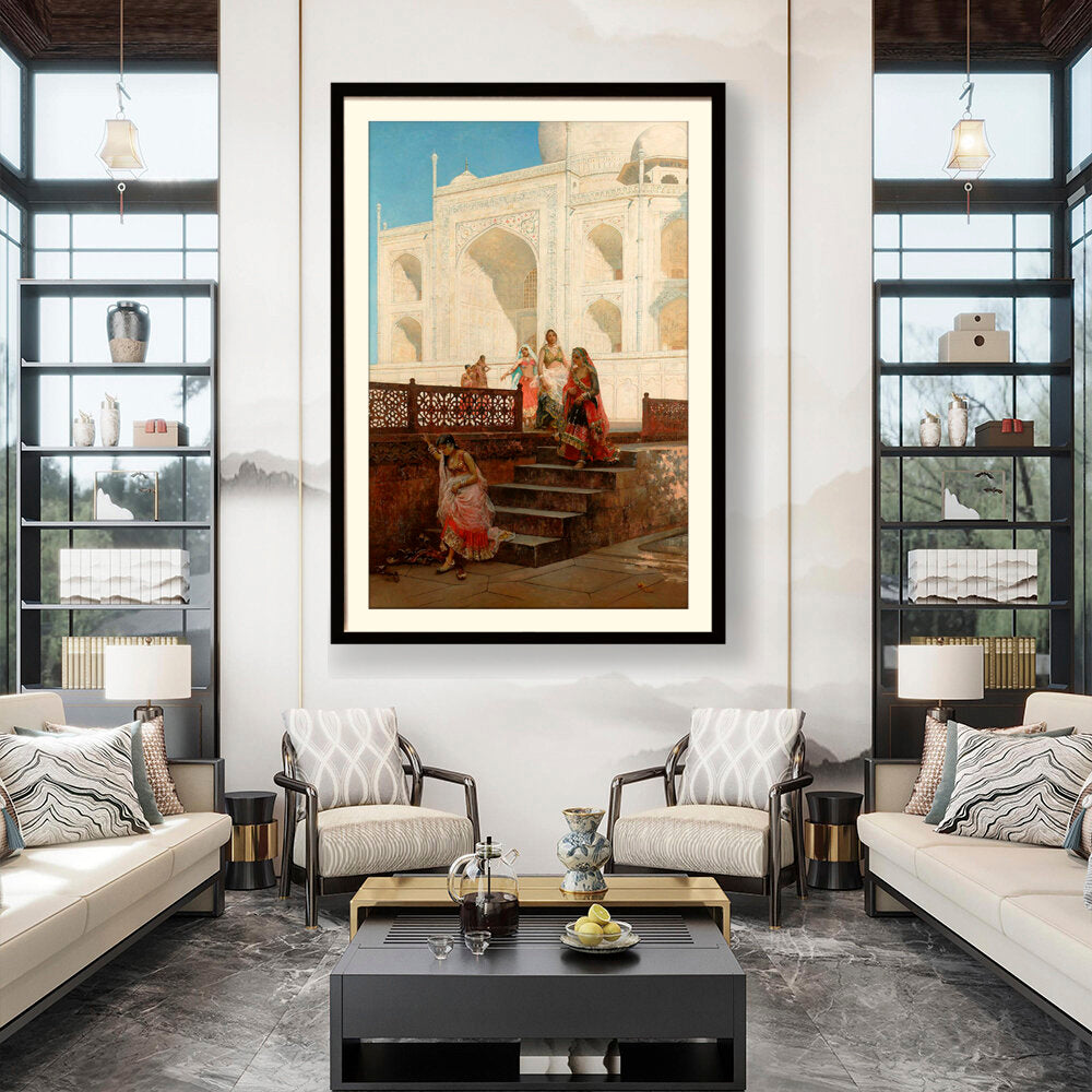 Nautch Girls At Taj Mahal - WALL MOUNT FRAME