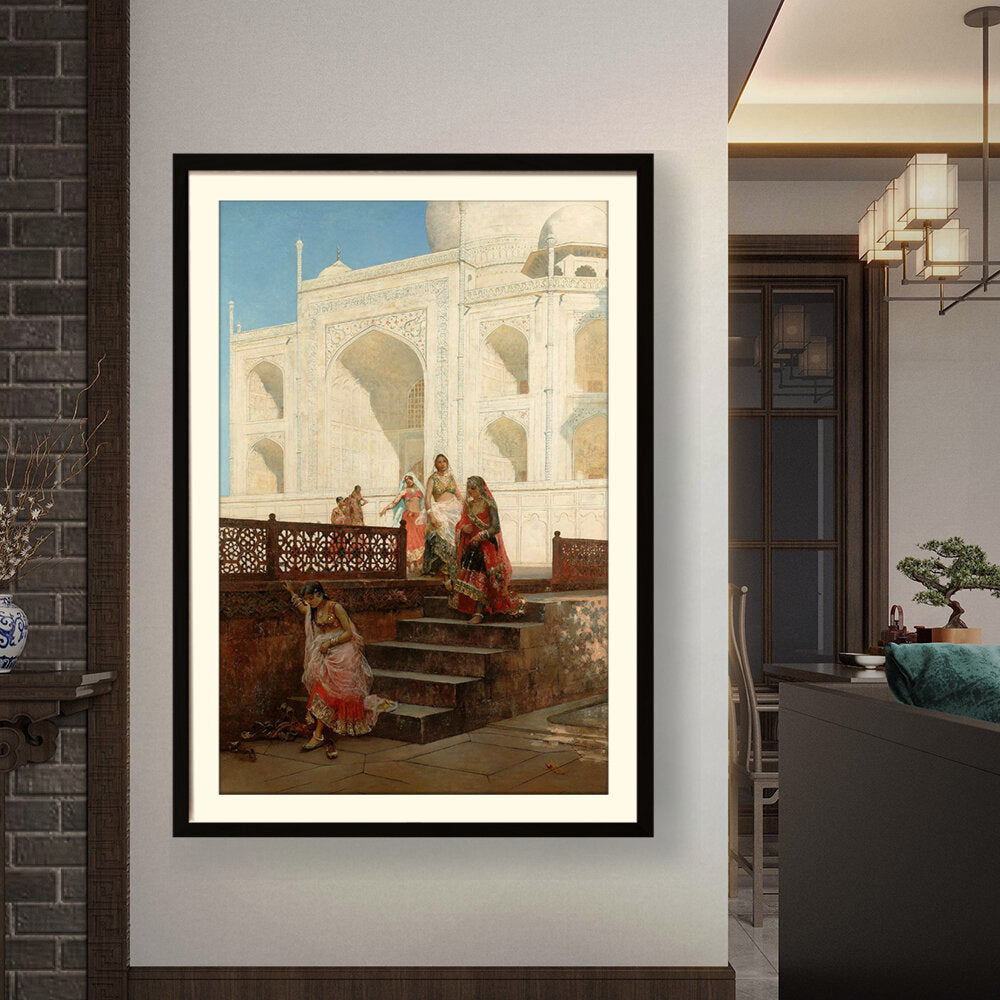 Nautch Girls At Taj Mahal - WALL MOUNT FRAME