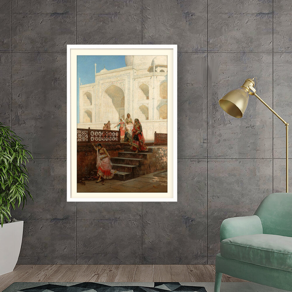 Nautch Girls At Taj Mahal - WALL MOUNT FRAME