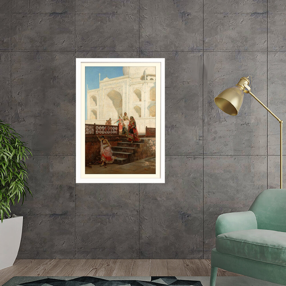 Nautch Girls At Taj Mahal - WALL MOUNT FRAME
