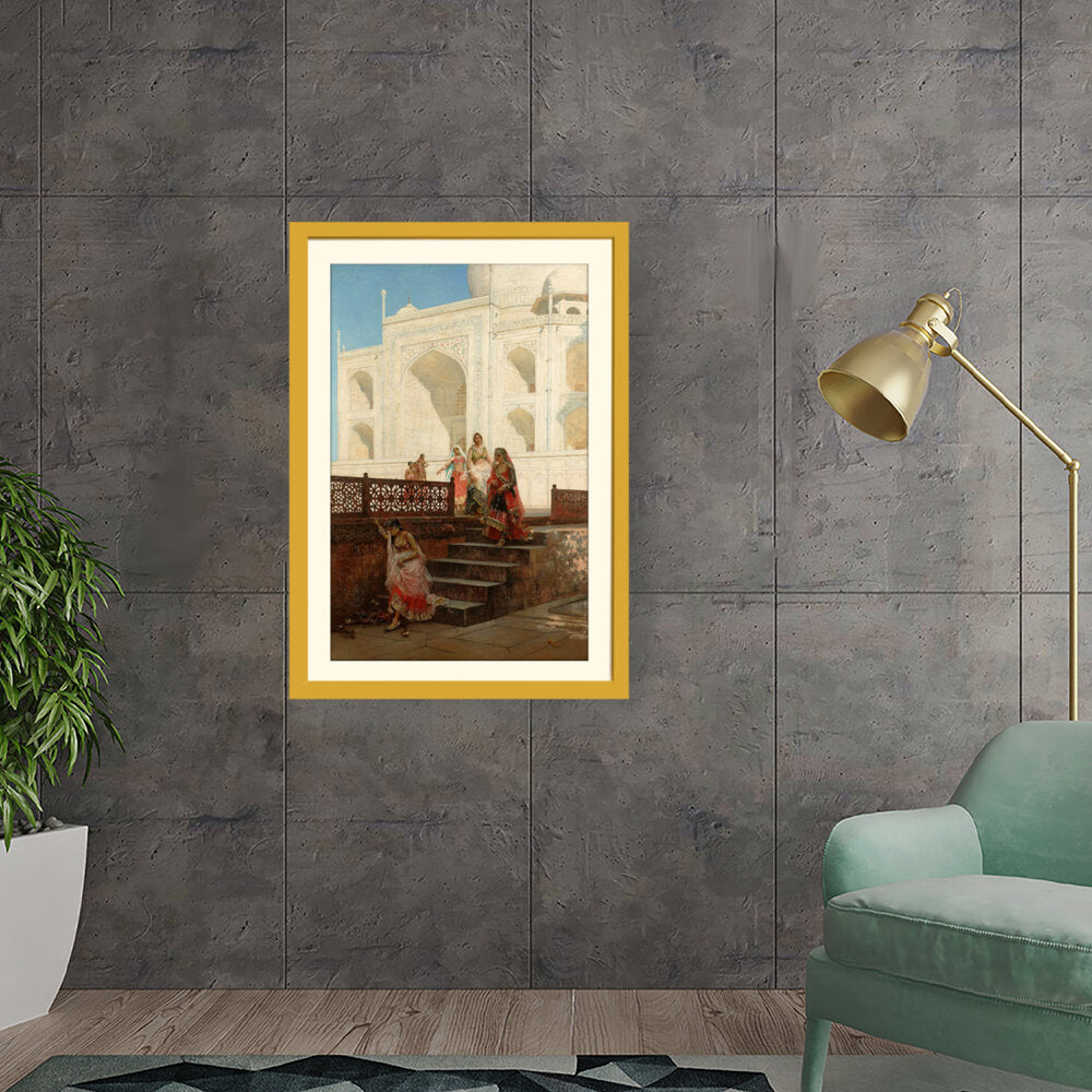 Nautch Girls At Taj Mahal - WALL MOUNT FRAME