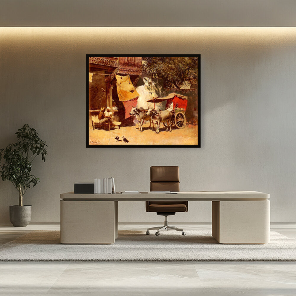 An Indian Gharry - Framed Canvas
