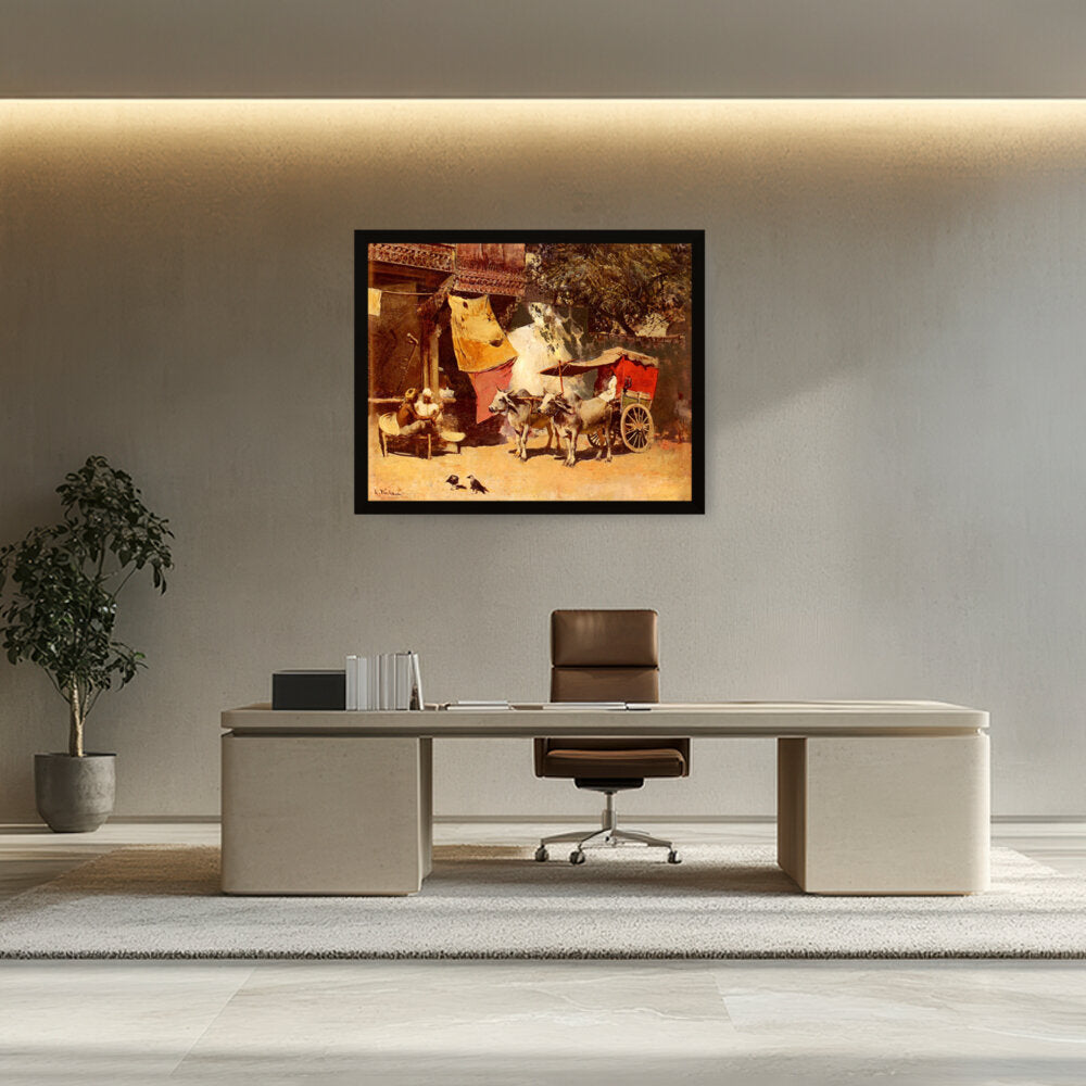 An Indian Gharry - Framed Canvas