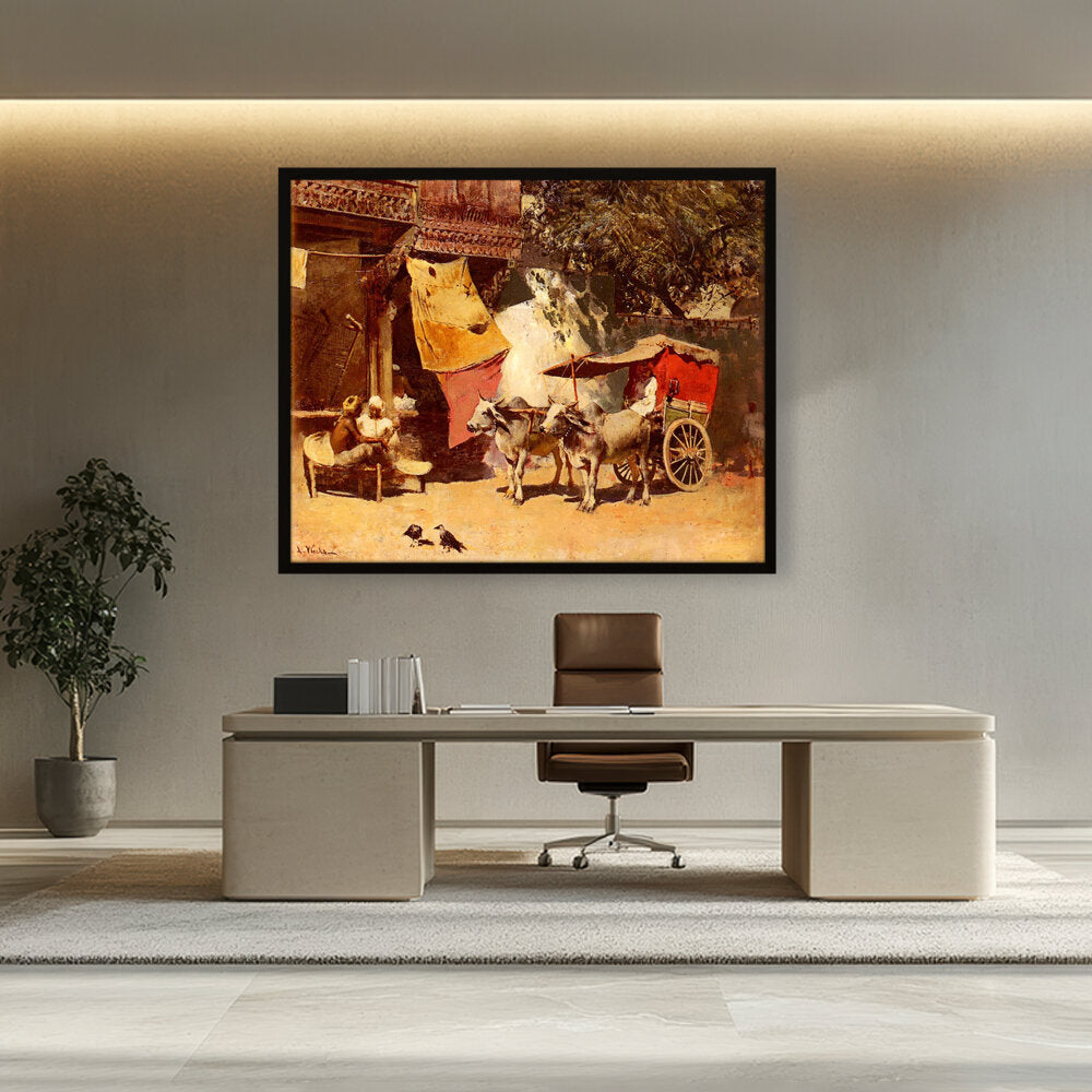 An Indian Gharry - Framed Canvas