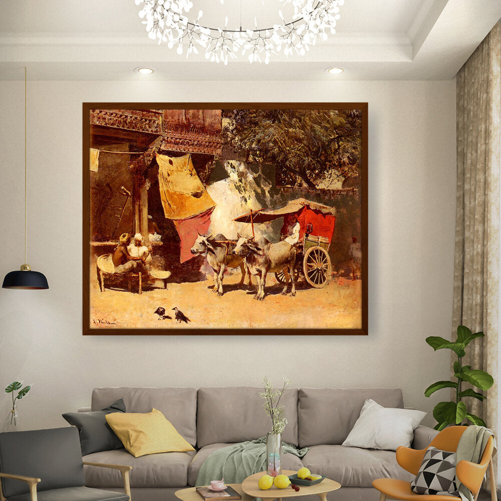 An Indian Gharry - Framed Canvas