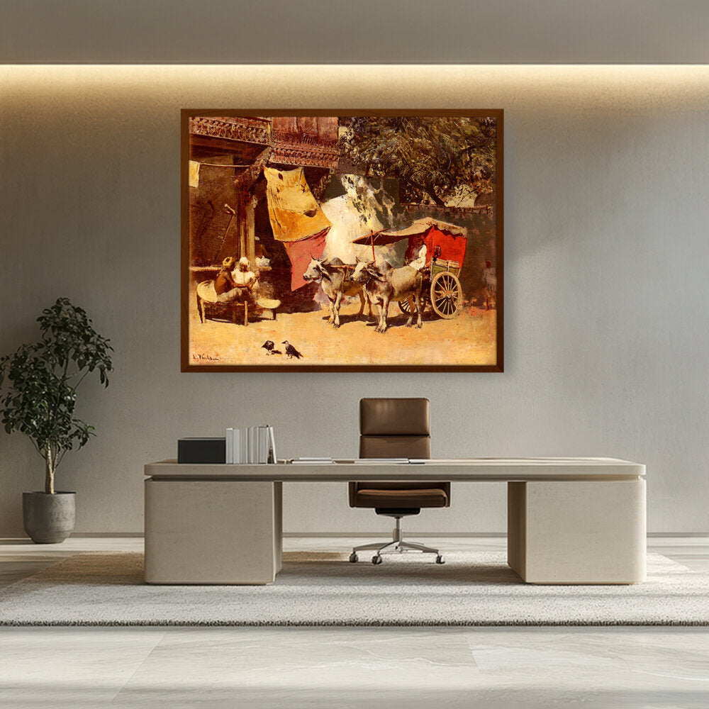 An Indian Gharry - Framed Canvas