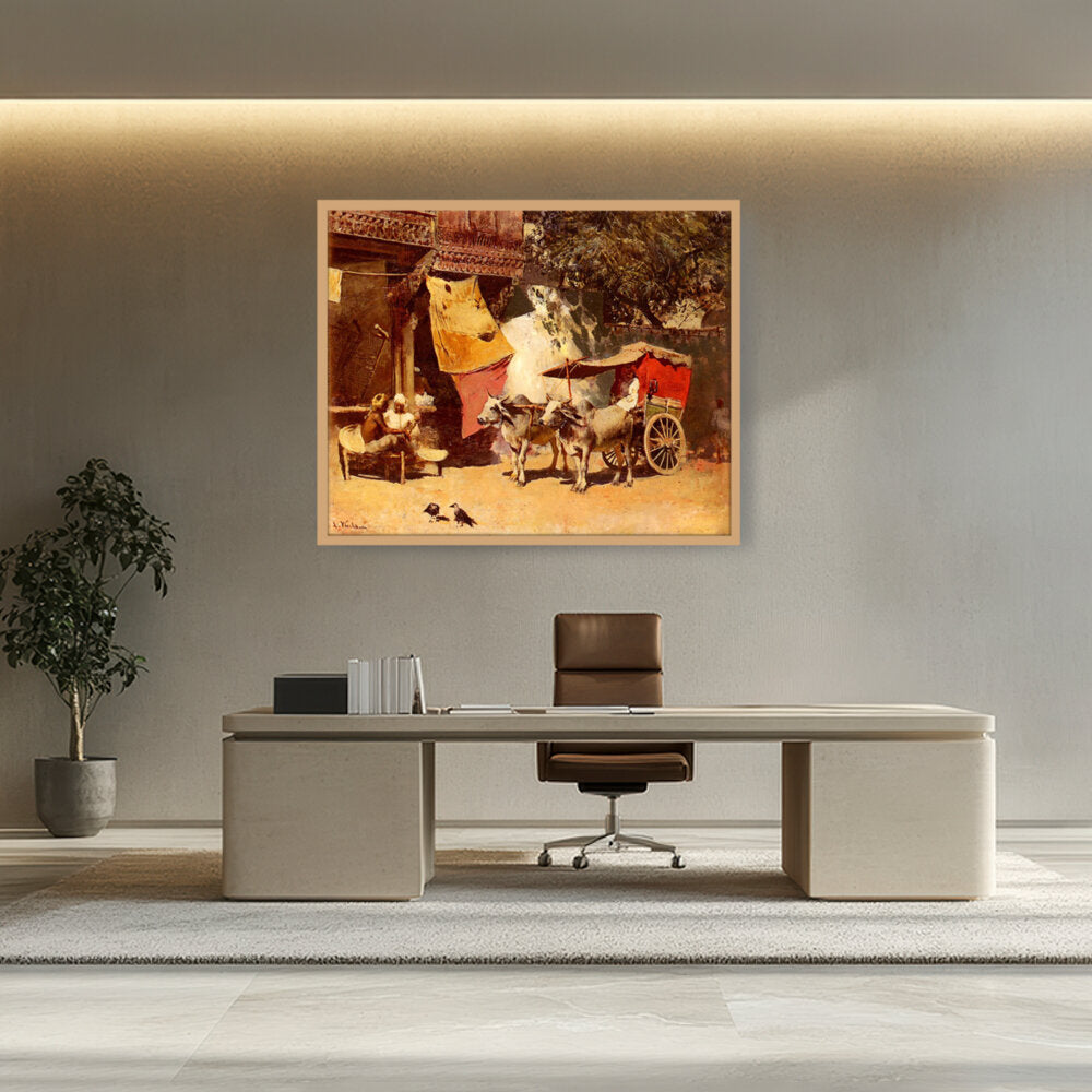 An Indian Gharry - Framed Canvas