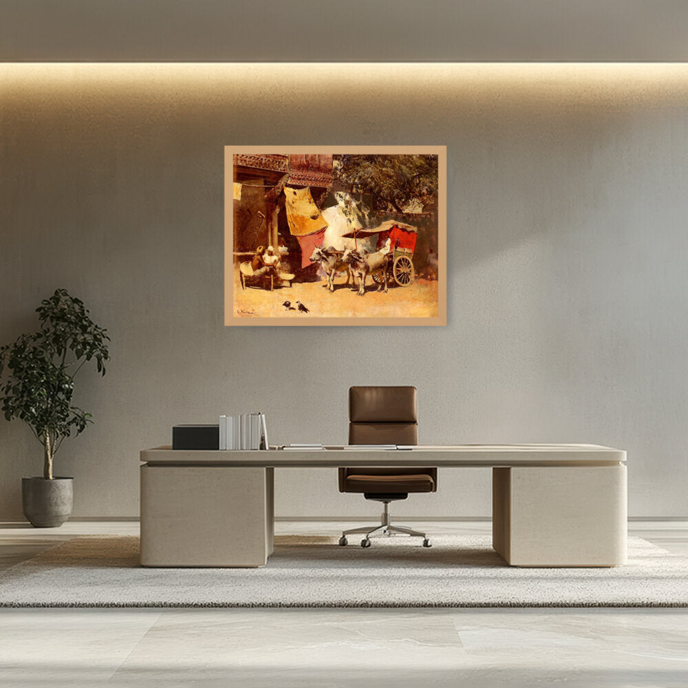 An Indian Gharry - Framed Canvas
