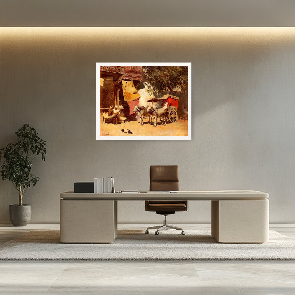 An Indian Gharry - Framed Canvas