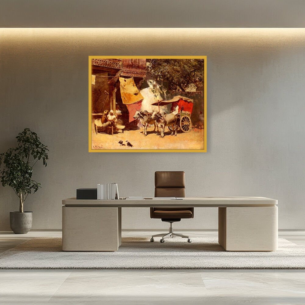 An Indian Gharry - Framed Canvas