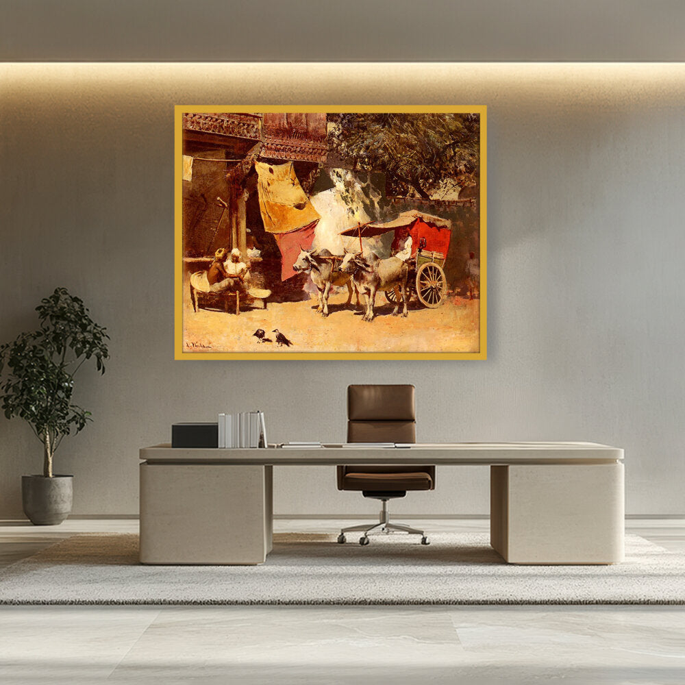 An Indian Gharry - Framed Canvas
