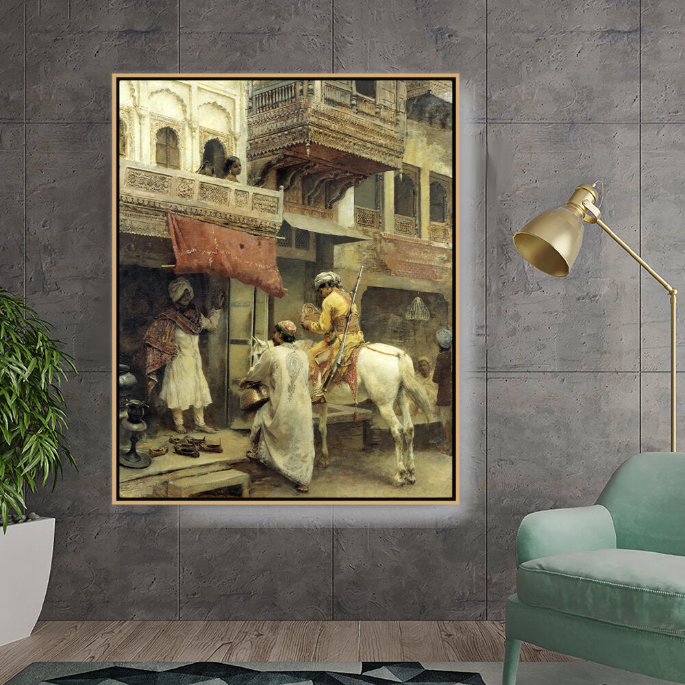 Street Scene In India - FLOATING FRAME