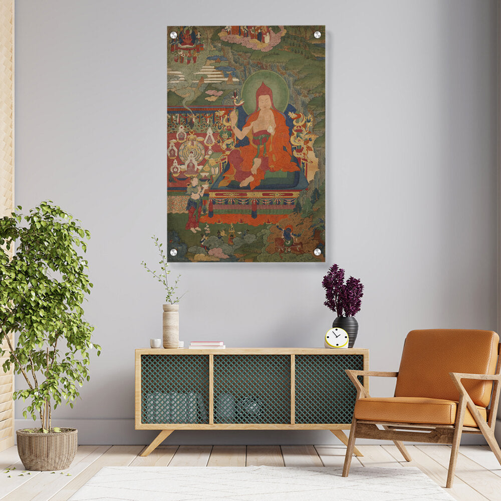 Lama Engaged In Ritual - Acrylic Wall Photo