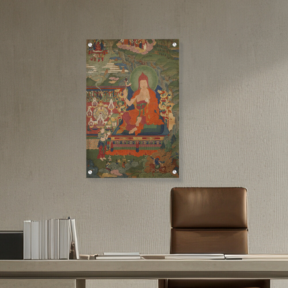 Lama Engaged In Ritual - Acrylic Wall Photo