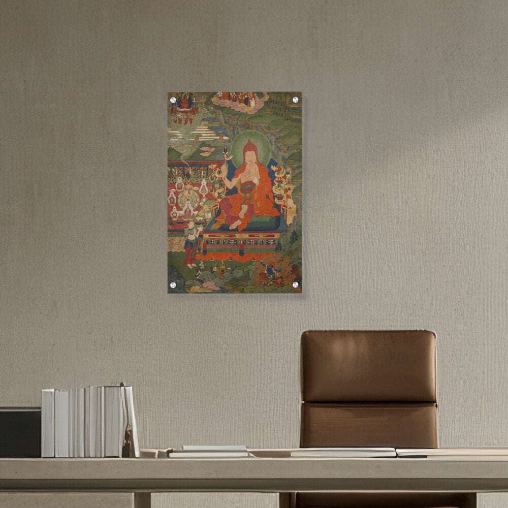 Lama Engaged In Ritual - Acrylic Wall Photo