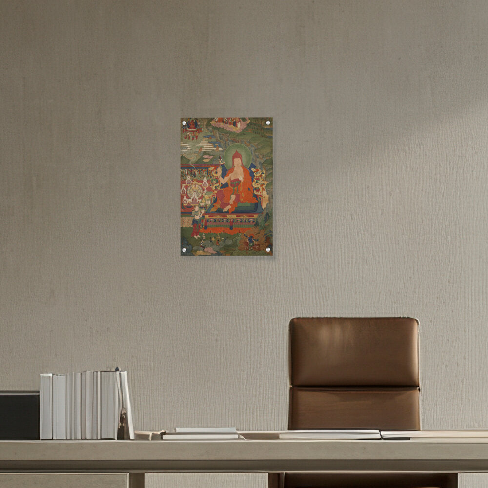Lama Engaged In Ritual - Acrylic Wall Photo