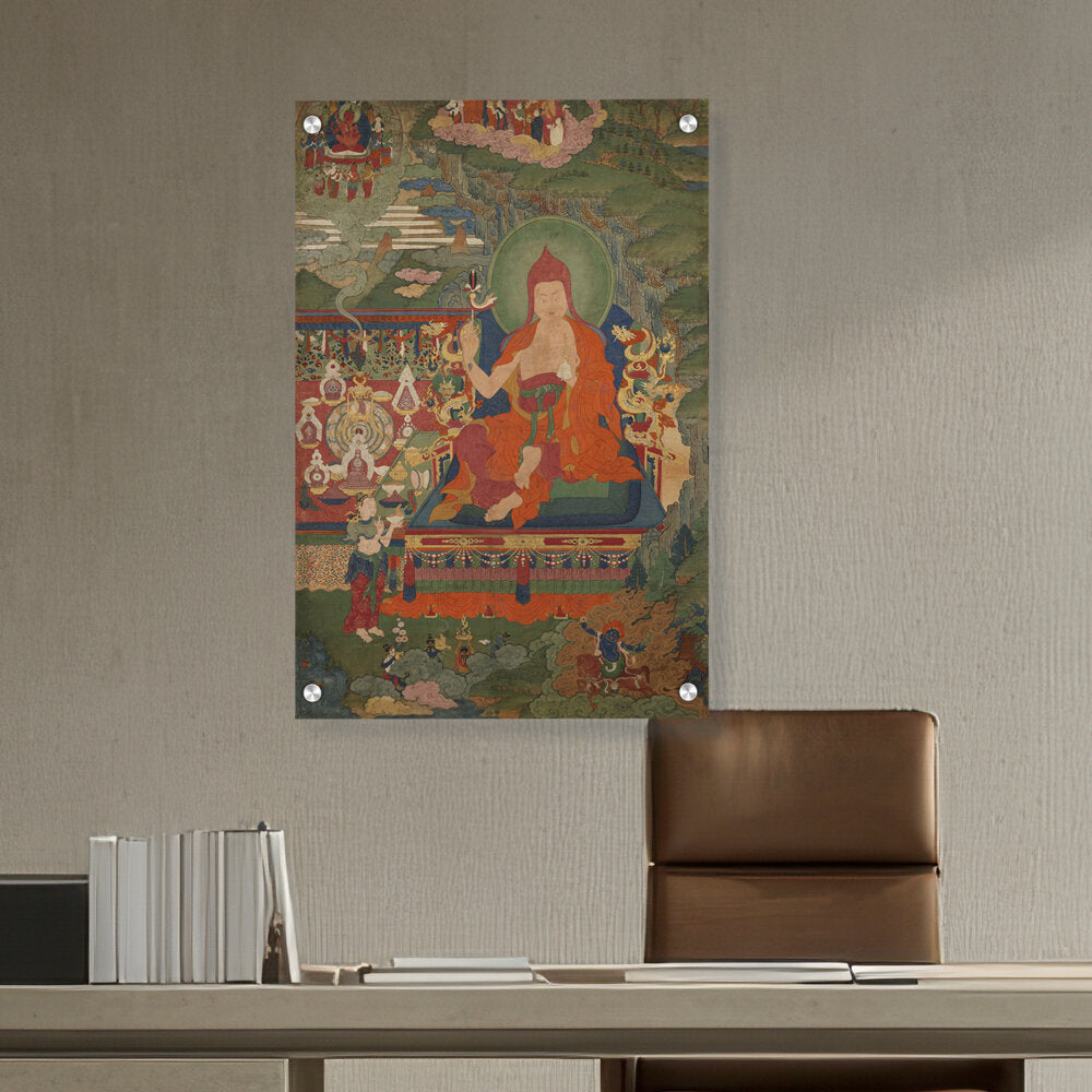 Lama Engaged In Ritual - Acrylic Wall Photo