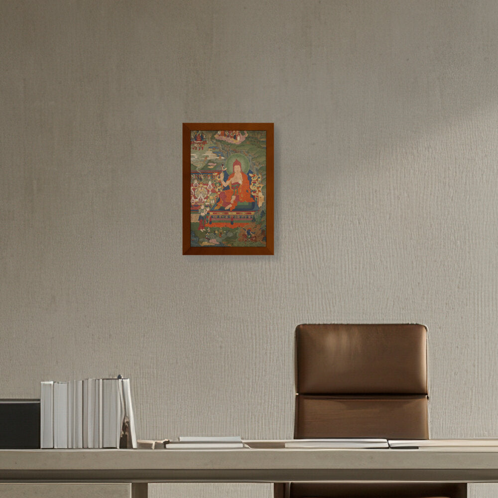 Lama Engaged In Ritual - Framed Canvas