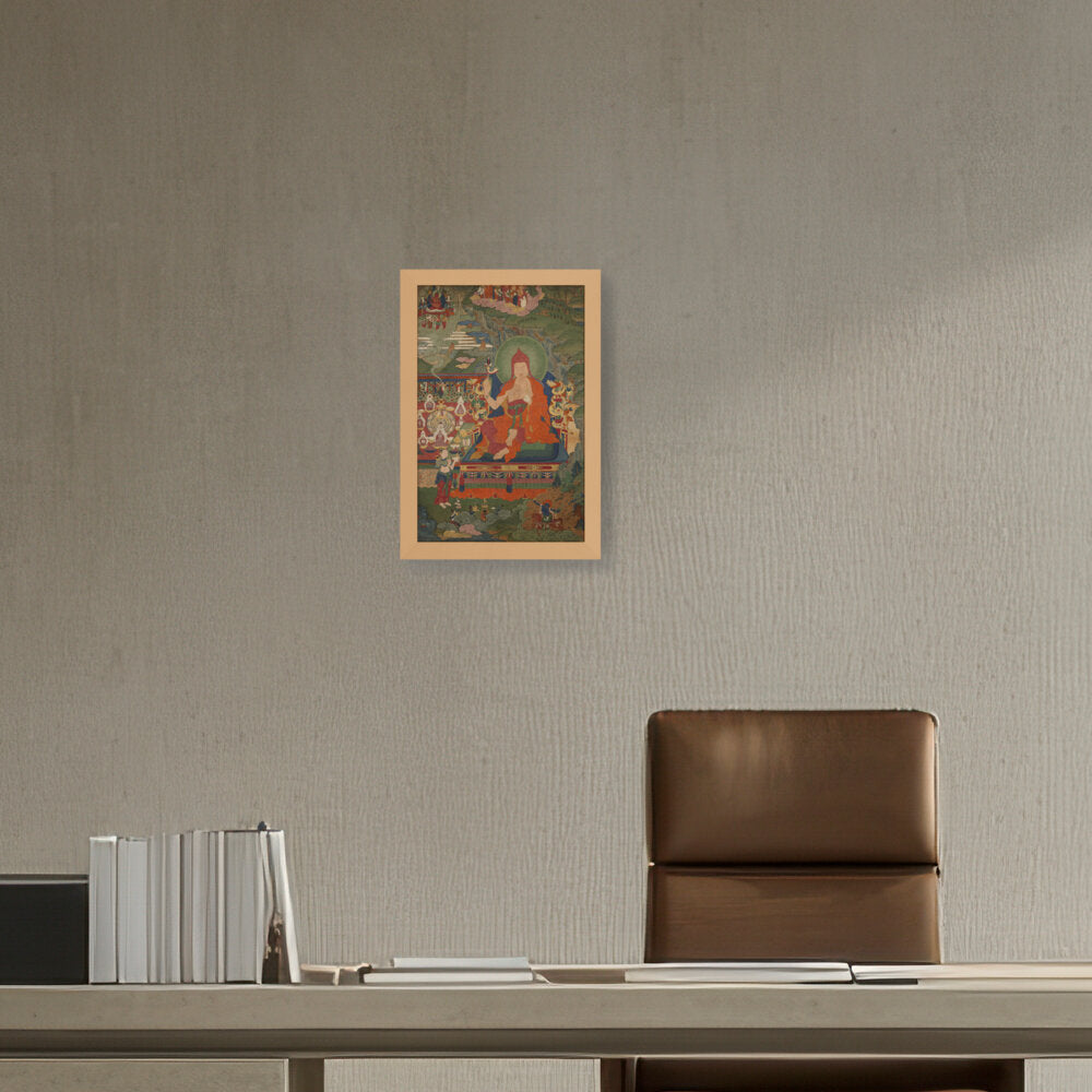 Lama Engaged In Ritual - Framed Canvas