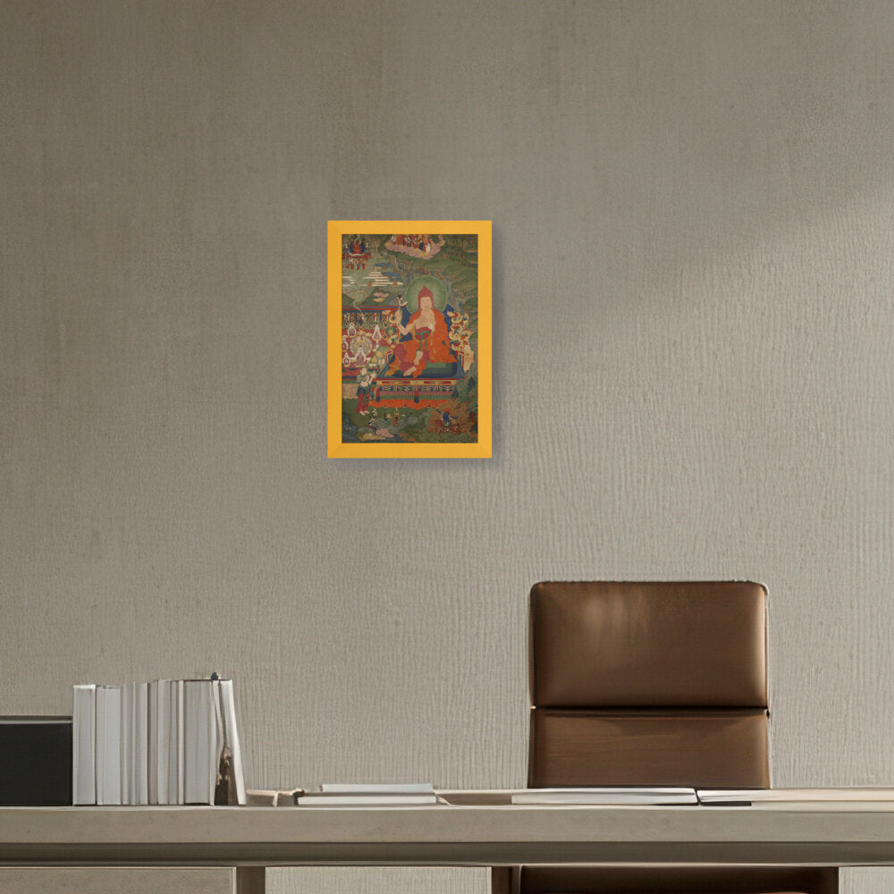 Lama Engaged In Ritual - Framed Canvas