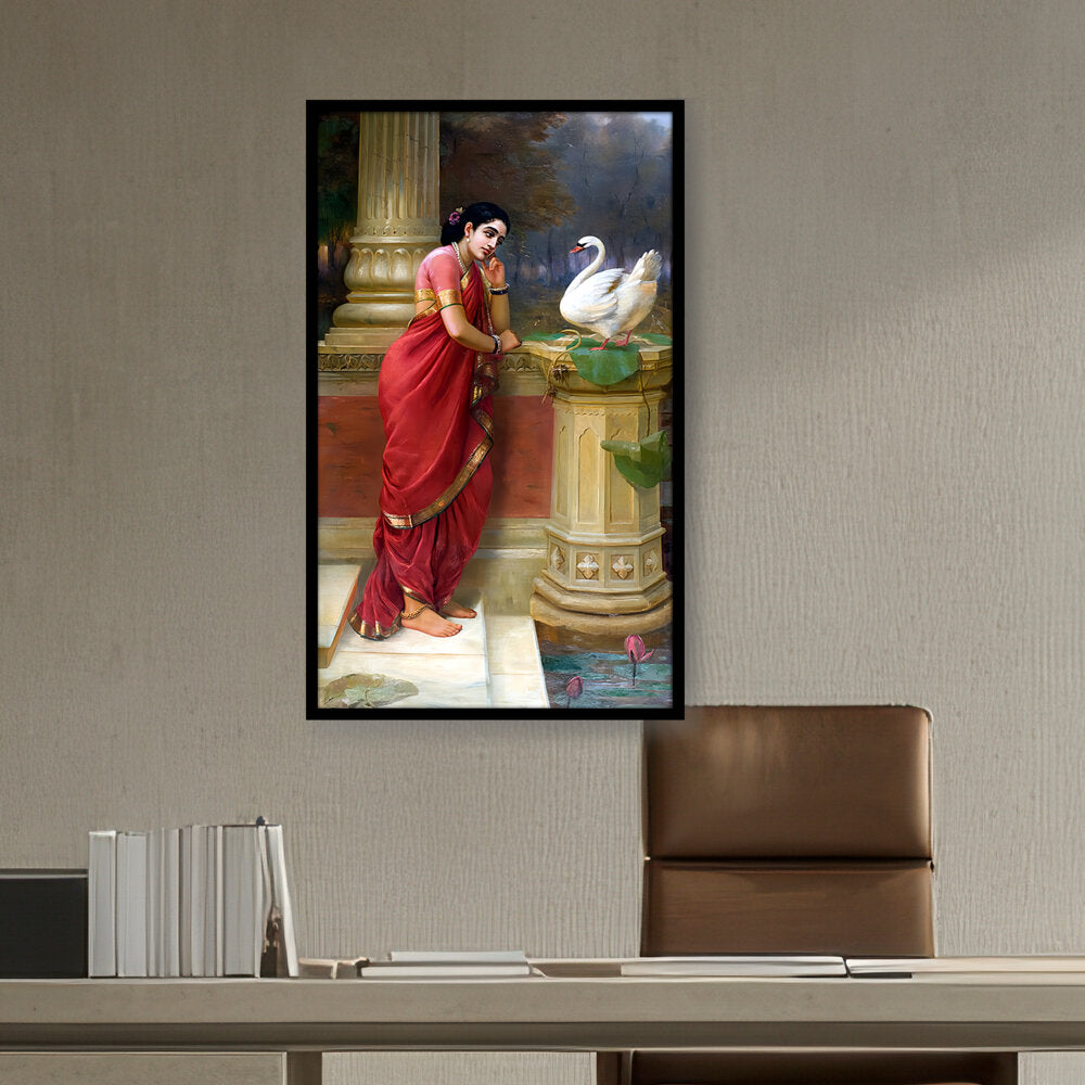 Hamsa Damayanti - Framed Canvas