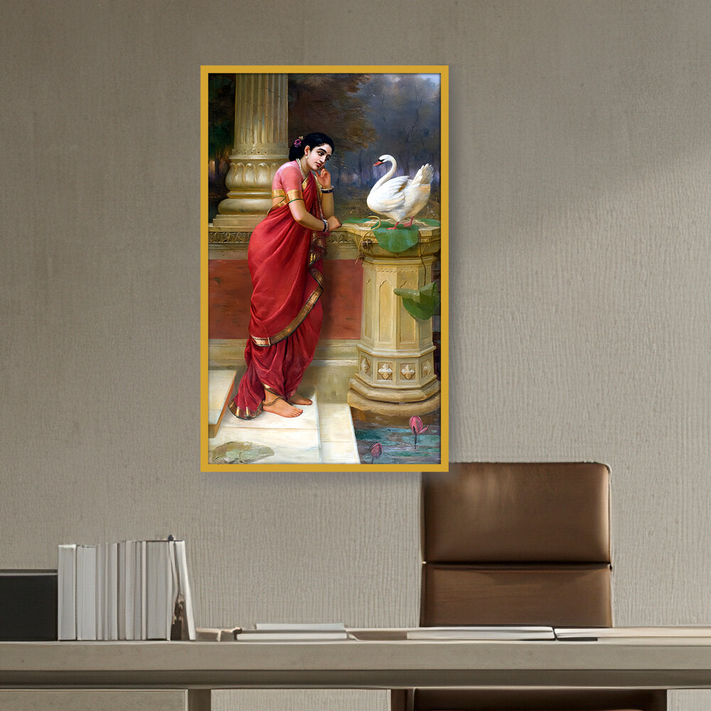 Hamsa Damayanti - Framed Canvas