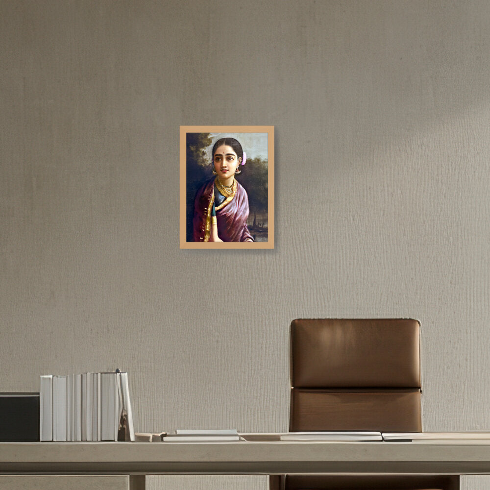 Radha In The Moonlight - Framed Canvas
