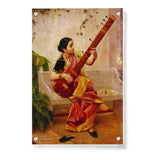 Chitra Playing Veena - Acrylic Wall Photo