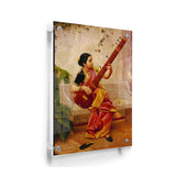 Chitra Playing Veena - Acrylic Wall Photo