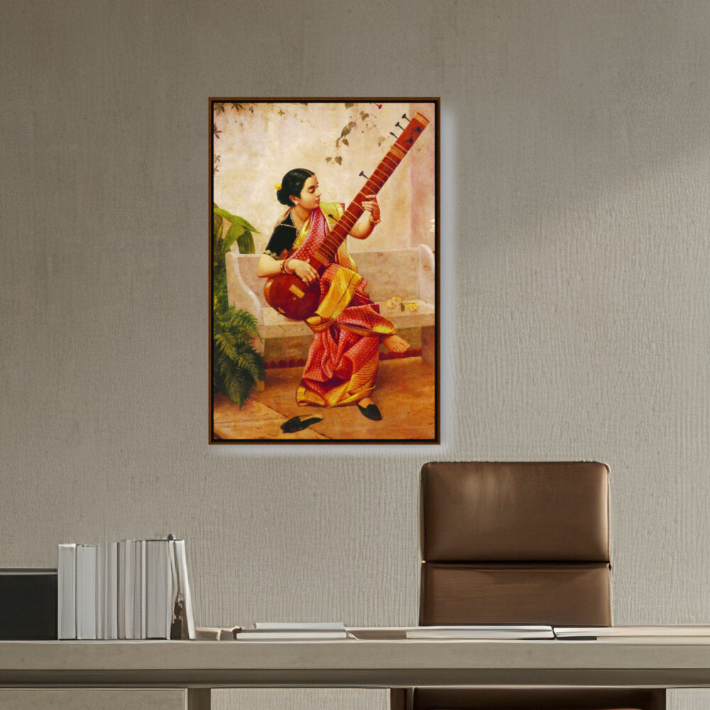 Chitra Playing Veena - FLOATING FRAME