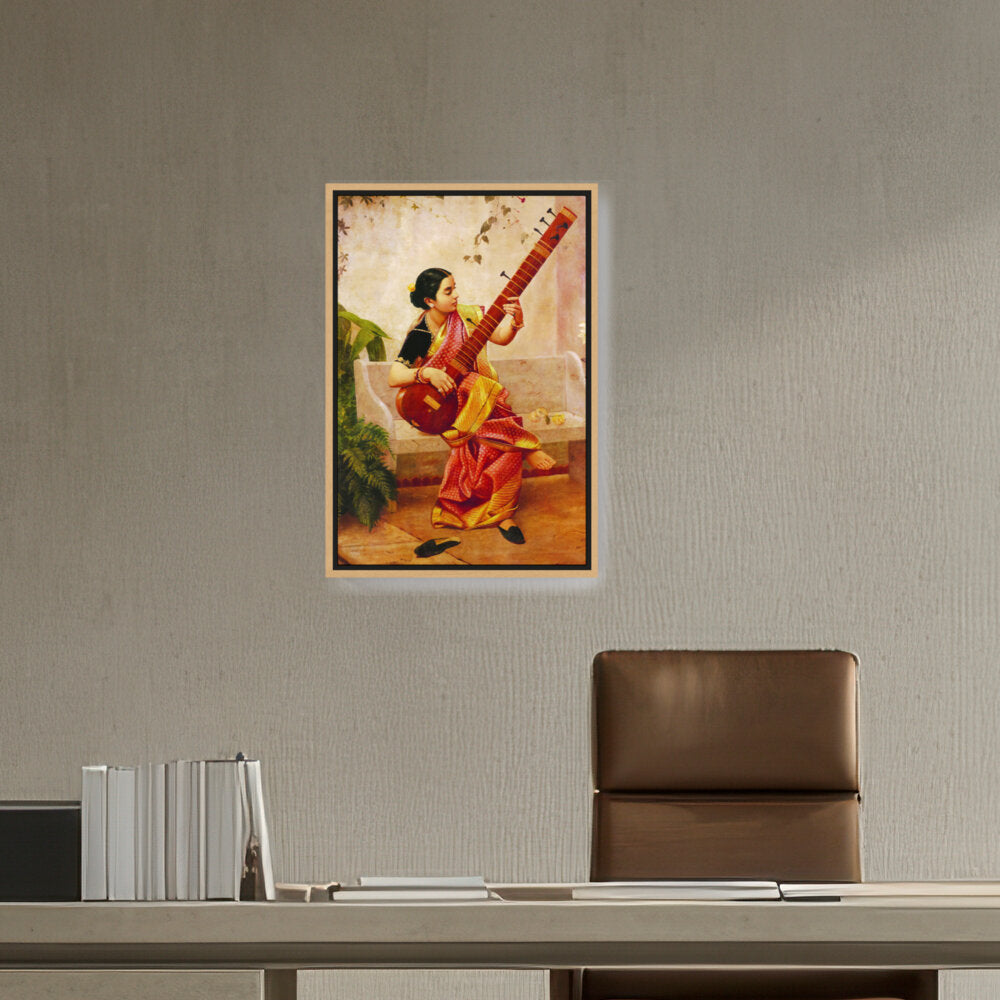 Chitra Playing Veena - FLOATING FRAME