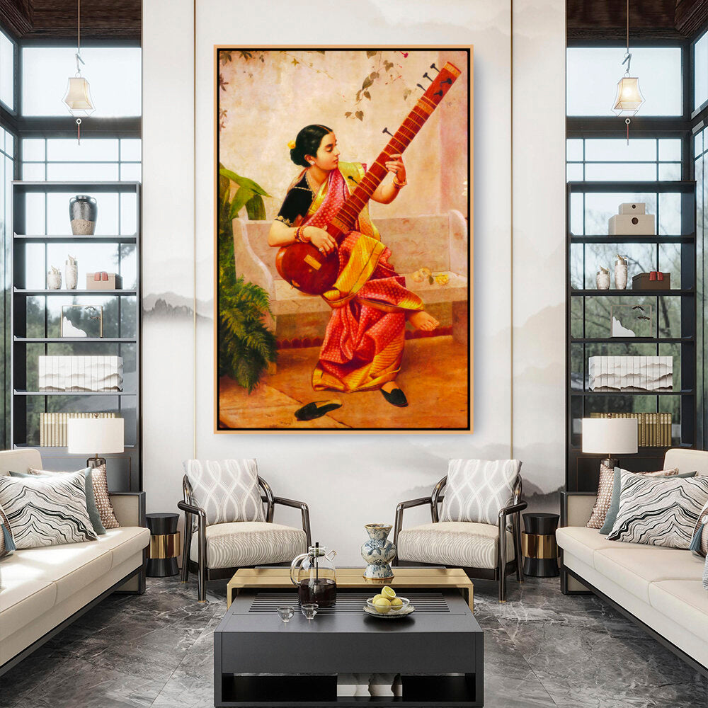 Chitra Playing Veena - FLOATING FRAME