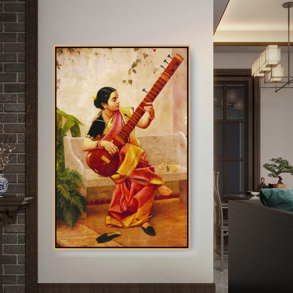 Chitra Playing Veena - FLOATING FRAME
