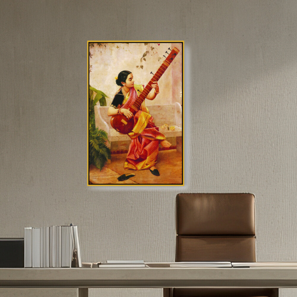 Chitra Playing Veena - FLOATING FRAME