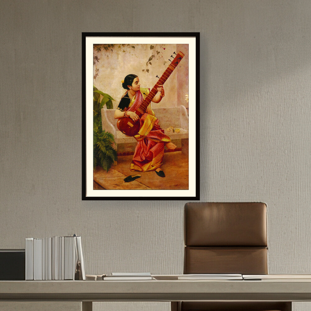 Chitra Playing Veena - WALL MOUNT FRAME