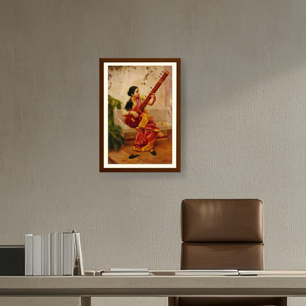 Chitra Playing Veena - WALL MOUNT FRAME