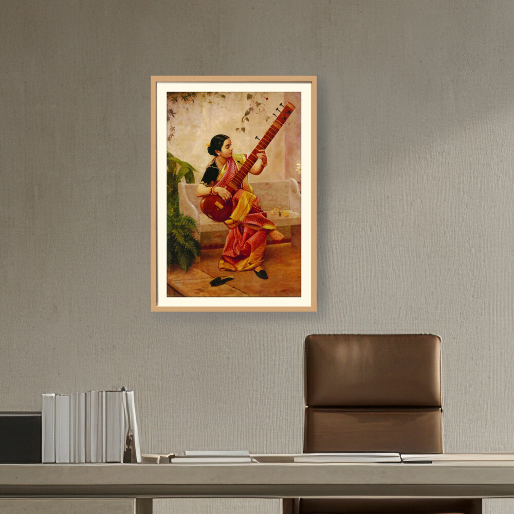 Chitra Playing Veena - WALL MOUNT FRAME