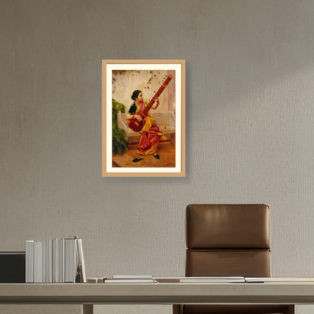 Chitra Playing Veena - WALL MOUNT FRAME