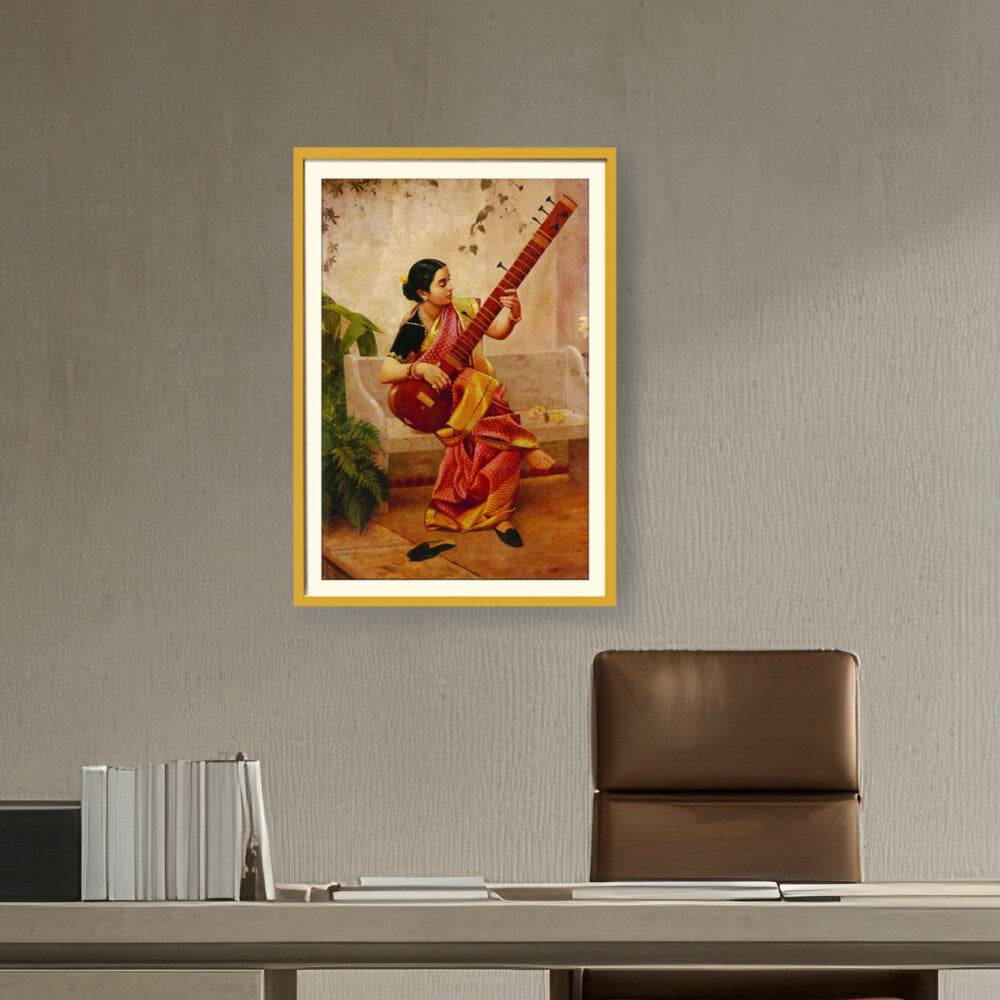 Chitra Playing Veena - WALL MOUNT FRAME