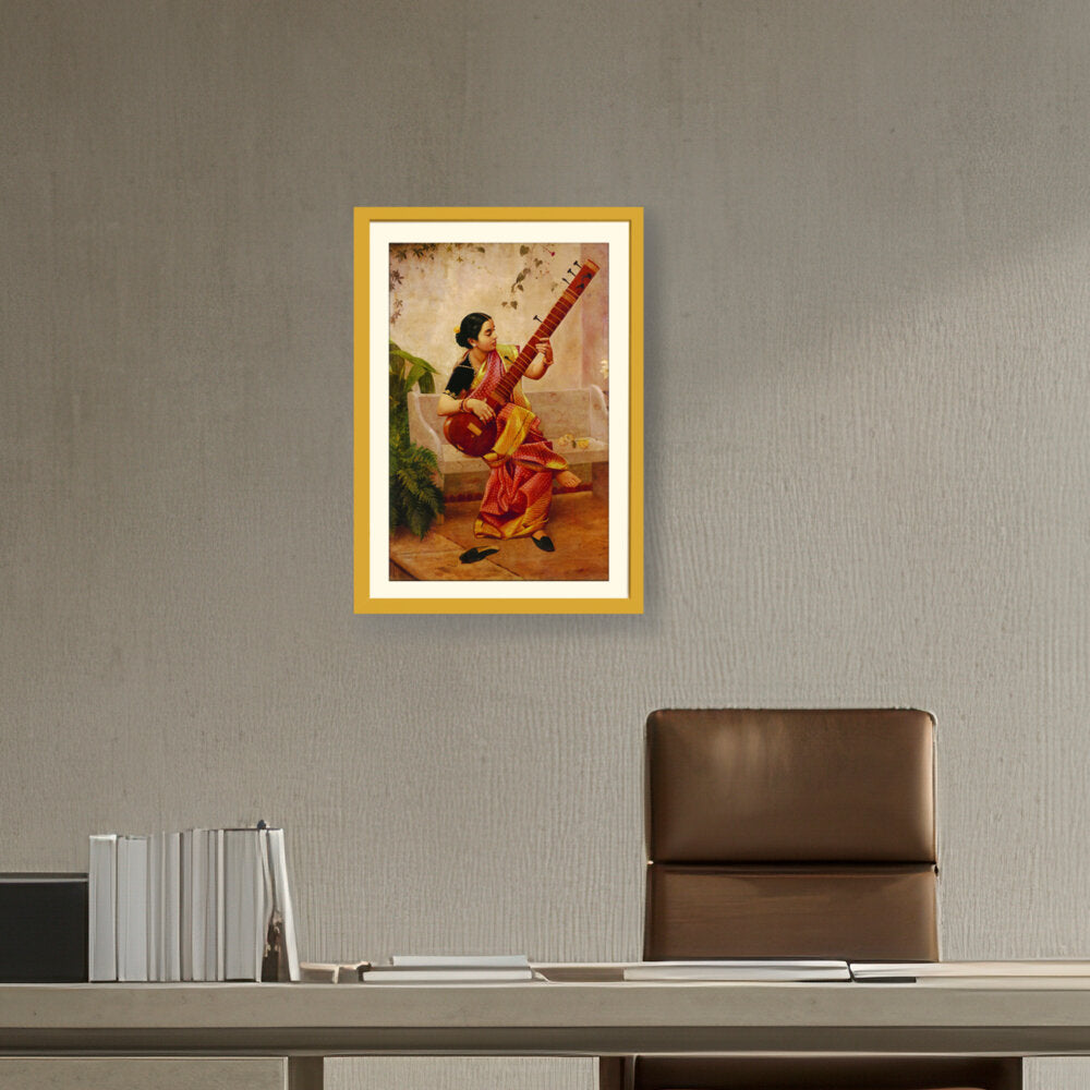 Chitra Playing Veena - WALL MOUNT FRAME